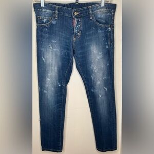DSQUARED2 Denim Distressed Blue Jeans, Italian 48, US 12